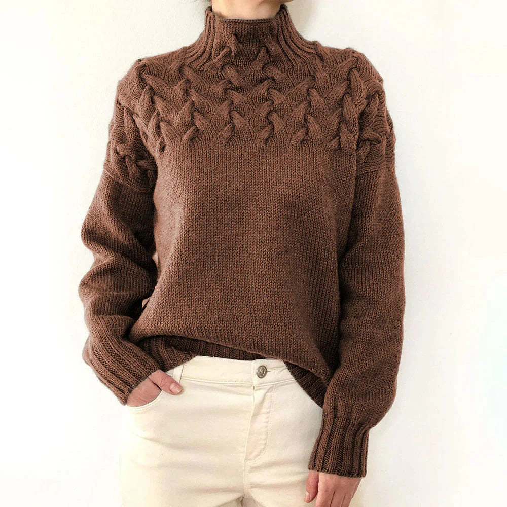 Moana Women’s Turtleneck Jumper – Soft Textured Knit High-Neck Sweater