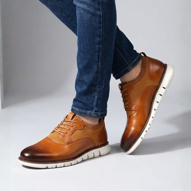 Hernando Genuine Leather Lace-Up Shoes – Casual Brogue Dress Shoes