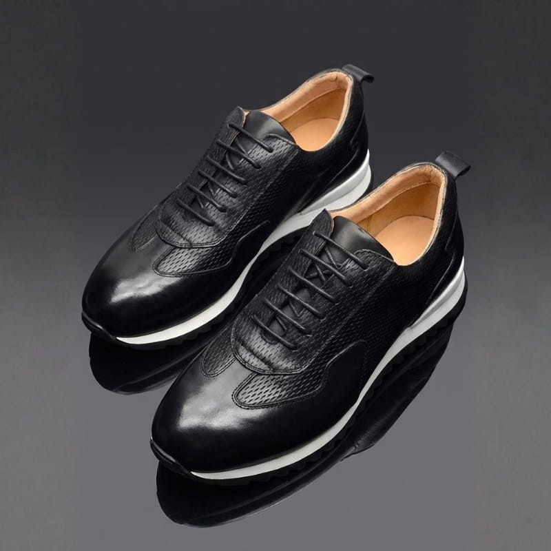 Archie Genuine Leather Oxford Trainers — Lace Up Casual Shoes