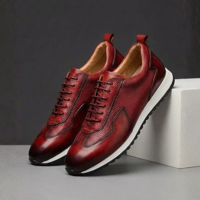 Archie Genuine Leather Oxford Trainers — Lace Up Casual Shoes