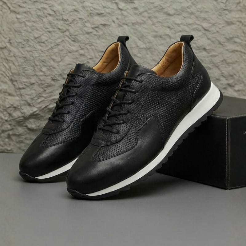 Archie Genuine Leather Oxford Trainers — Lace Up Casual Shoes