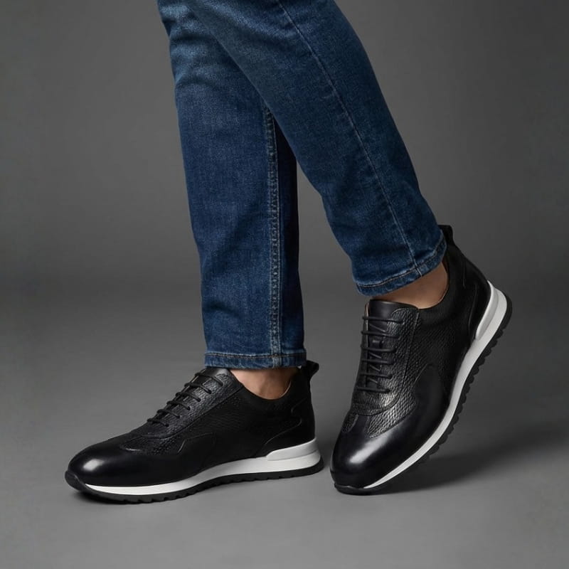 Archie Genuine Leather Oxford Trainers — Lace Up Casual Shoes