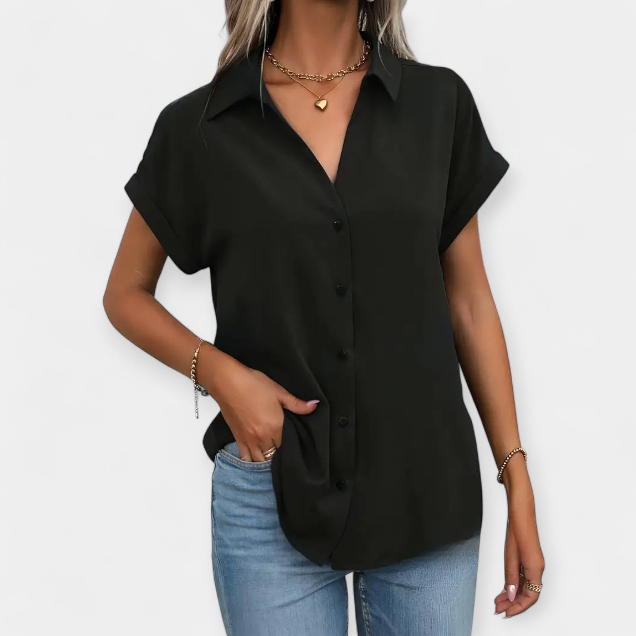 Laiza Women’s Short Sleeve Shirt – Lightweight Breathable Summer Blouse