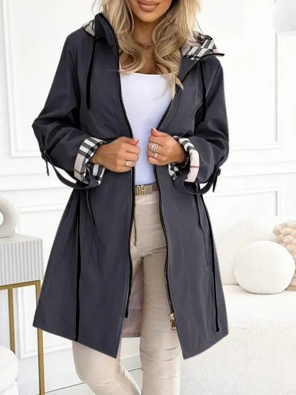 Maybelyn Women’s Hooded Coat – Lightweight Zip Jacket with Adjustable Drawstrings