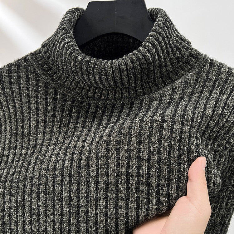 Hudson Men’s Turtleneck Sweater – Structured Ribbed Knit Winter Pullover