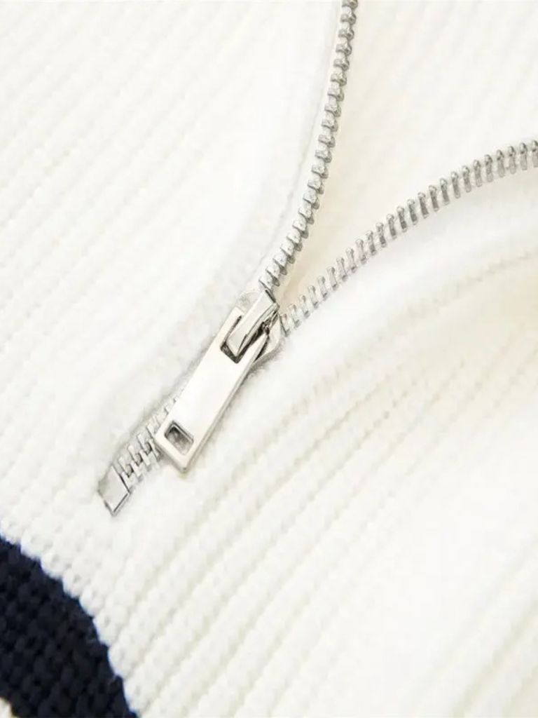 Liam Men’s Half Zip Sweater – Striped Knit Pullover