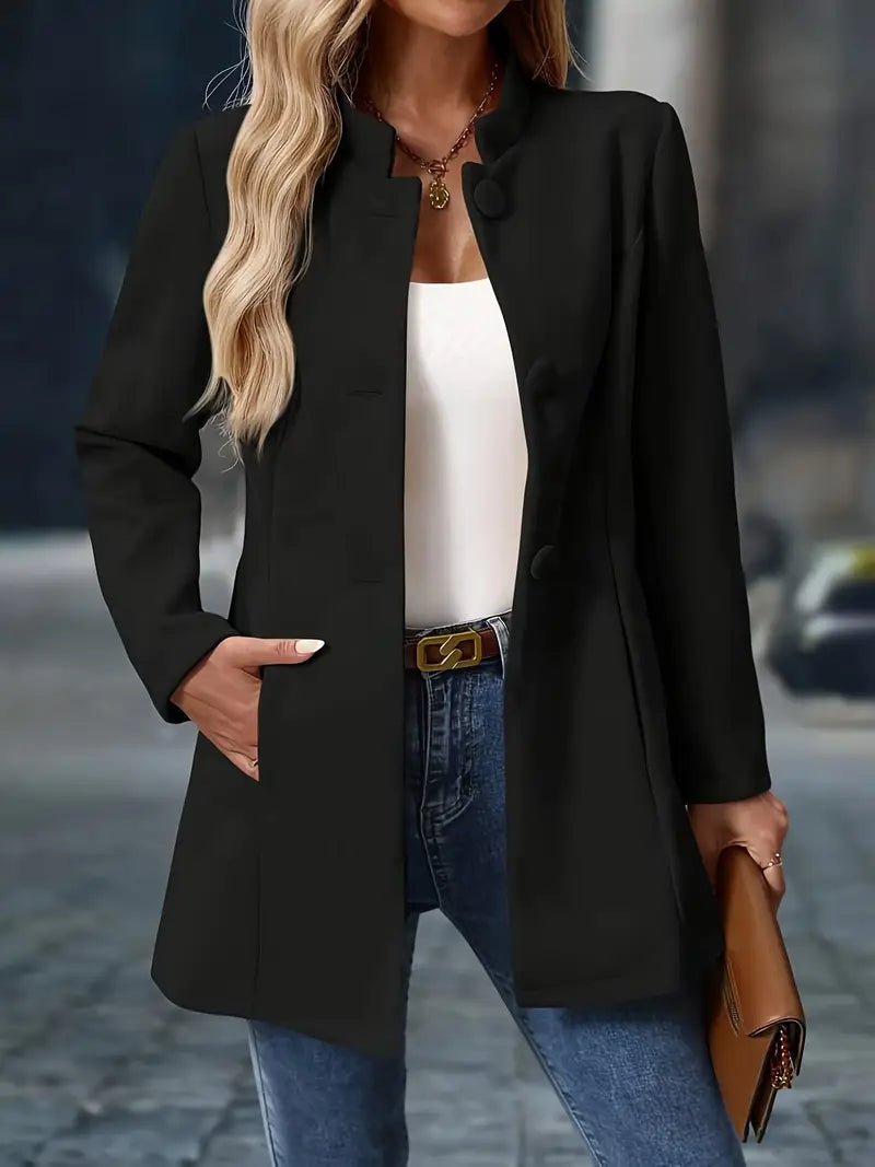 Enrequita Women’s Blazer – Tailored Jacket with Button Front Closure
