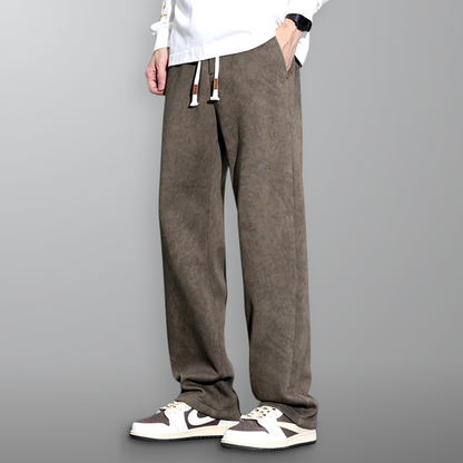 Tyron Men’s Straight Leg Sweatpants – Cotton Blend with Tonal Concrete Pattern