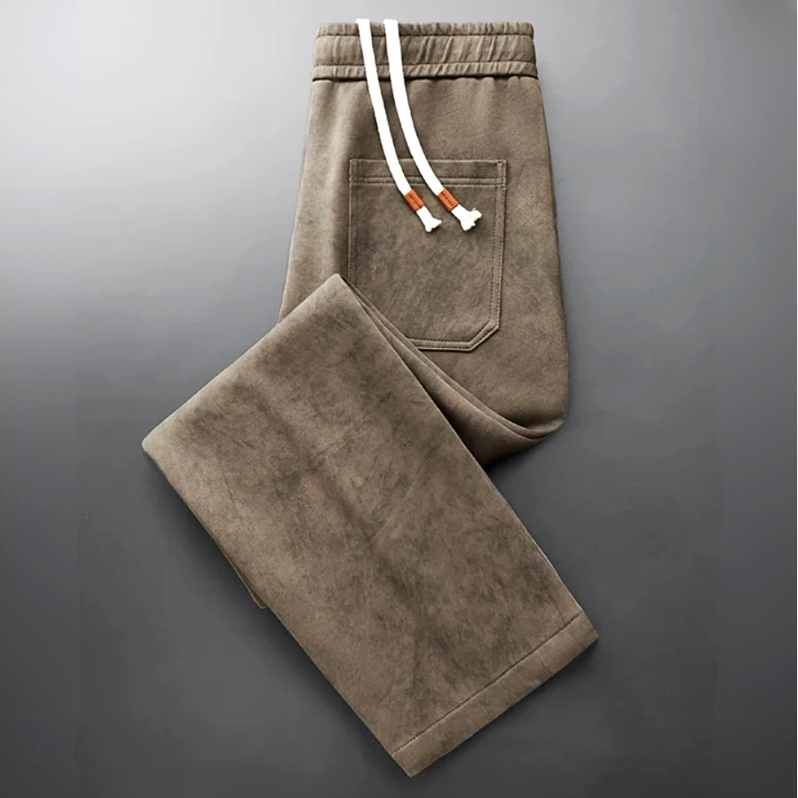 Tyron Men’s Straight Leg Sweatpants – Cotton Blend with Tonal Concrete Pattern