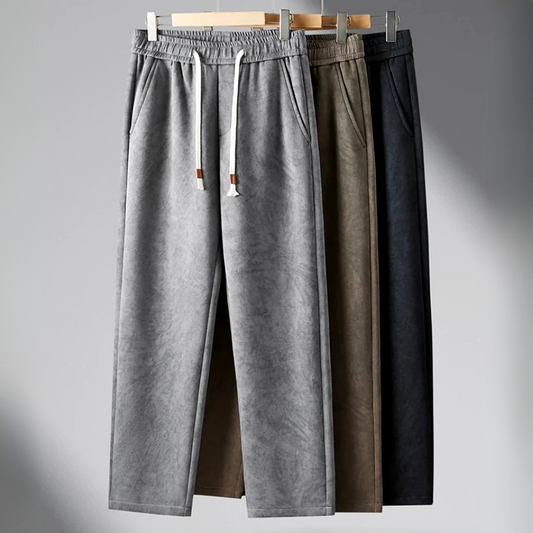 Tyron Men’s Straight Leg Sweatpants – Cotton Blend with Tonal Concrete Pattern