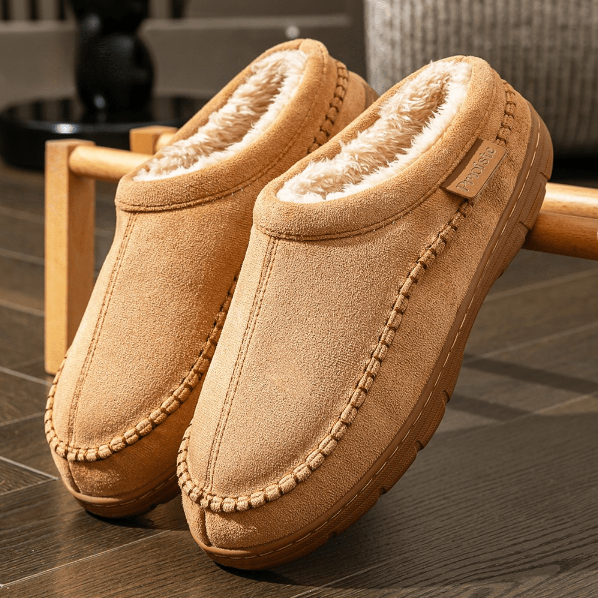 Snowdrift Men’s Winter Slippers – Fleece-Lined Indoor Slipper Shoes