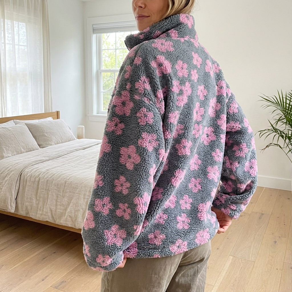 Margarita Women’s Sweater – Plush Fleece Floral Design