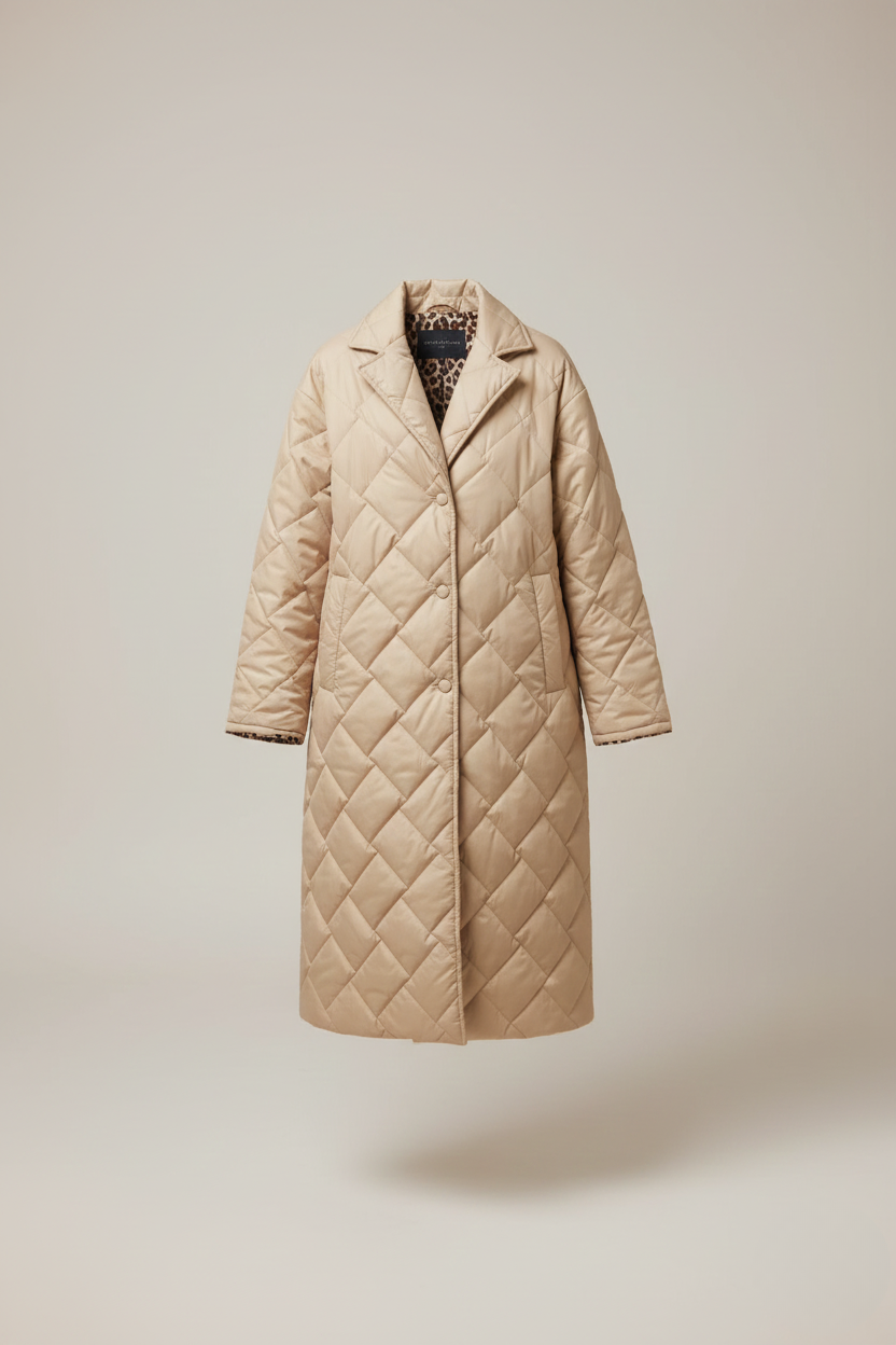 Harper Women’s Quilted Coat – Lightweight Cotton Padded Mid-Length Winter Jacket