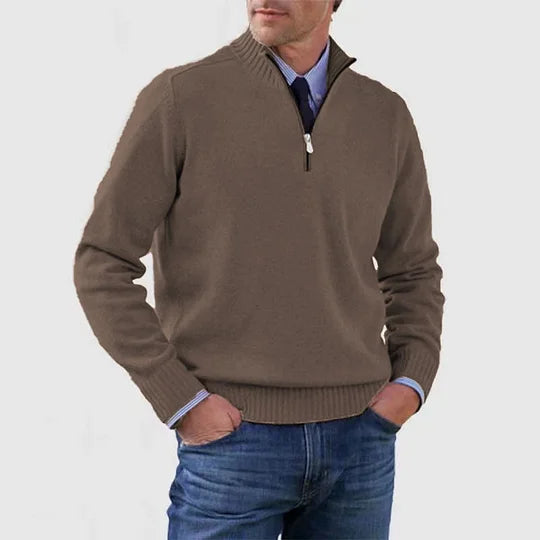 Ellison Men’s Half-Zip Knit Sweater – Tailored Fit Soft Breathable Pullover