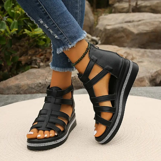 Safia Women’s Wedge Sandals – Elegant Slip-On Design with Comfortable Lift