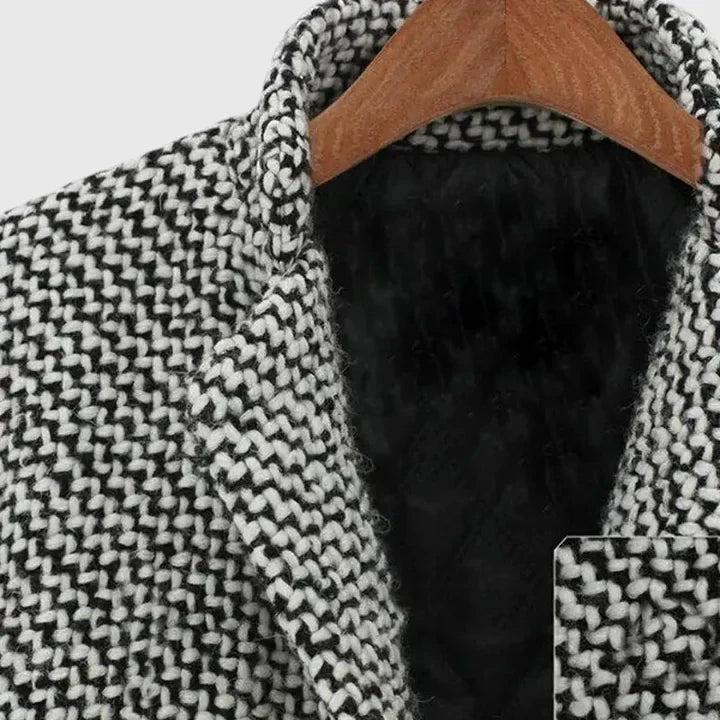 Dina Women’s Wool Coat – Long Wool Blend Double-Breasted Jacket