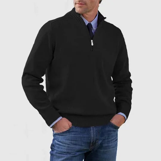 Ellison Men’s Half-Zip Knit Sweater – Tailored Fit Soft Breathable Pullover
