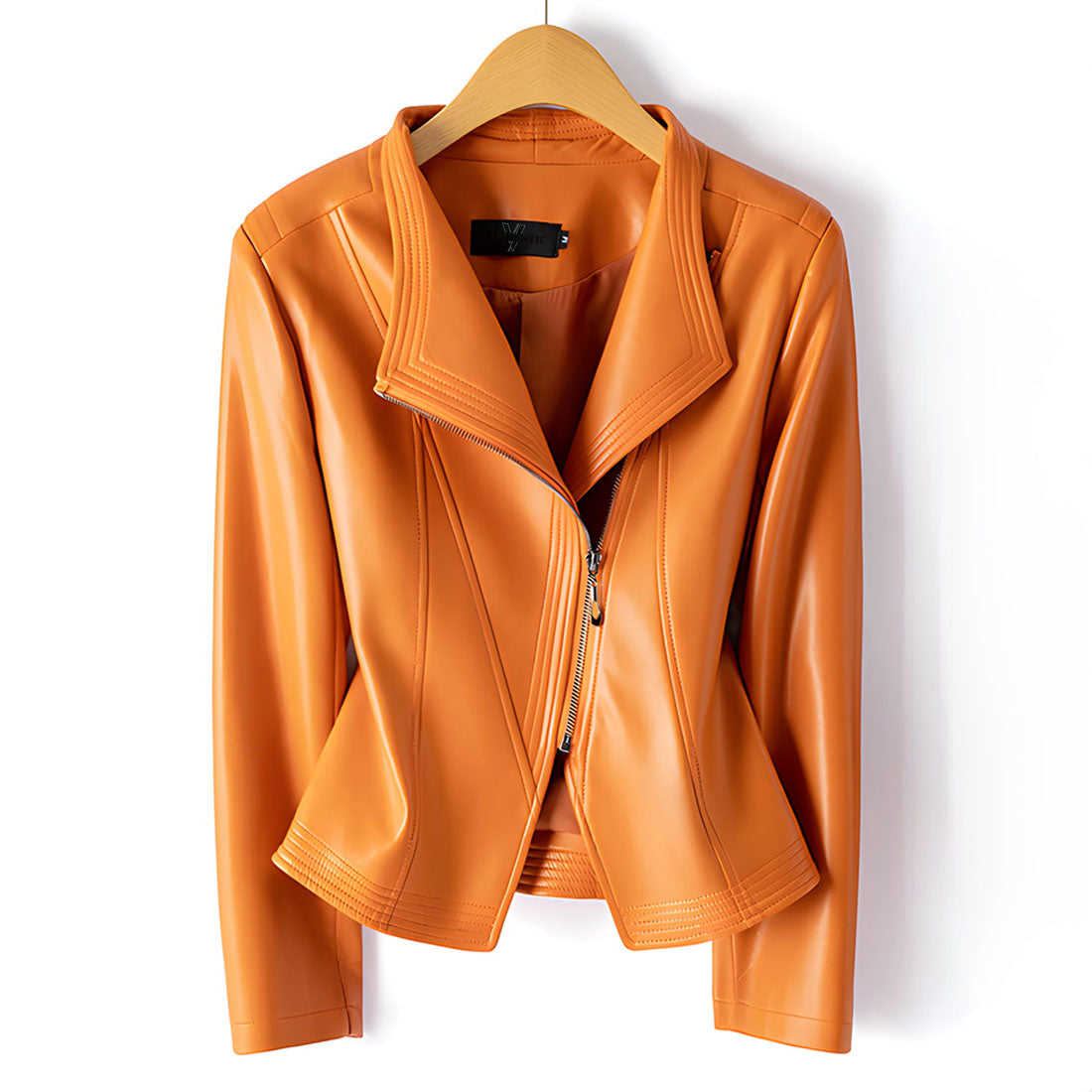 Crizy Women’s Moto Jacket – Sheepskin Leather Zip Jacket