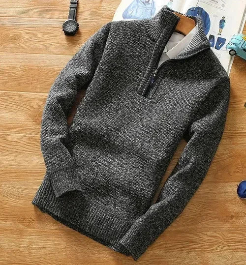 Lorenzo Men’s Half-Zip Sweater – Textured Knit Pullover