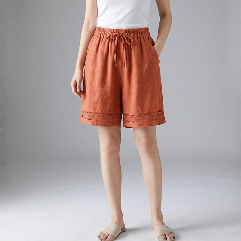 Martina Women’s Cotton Lace Trim Shorts