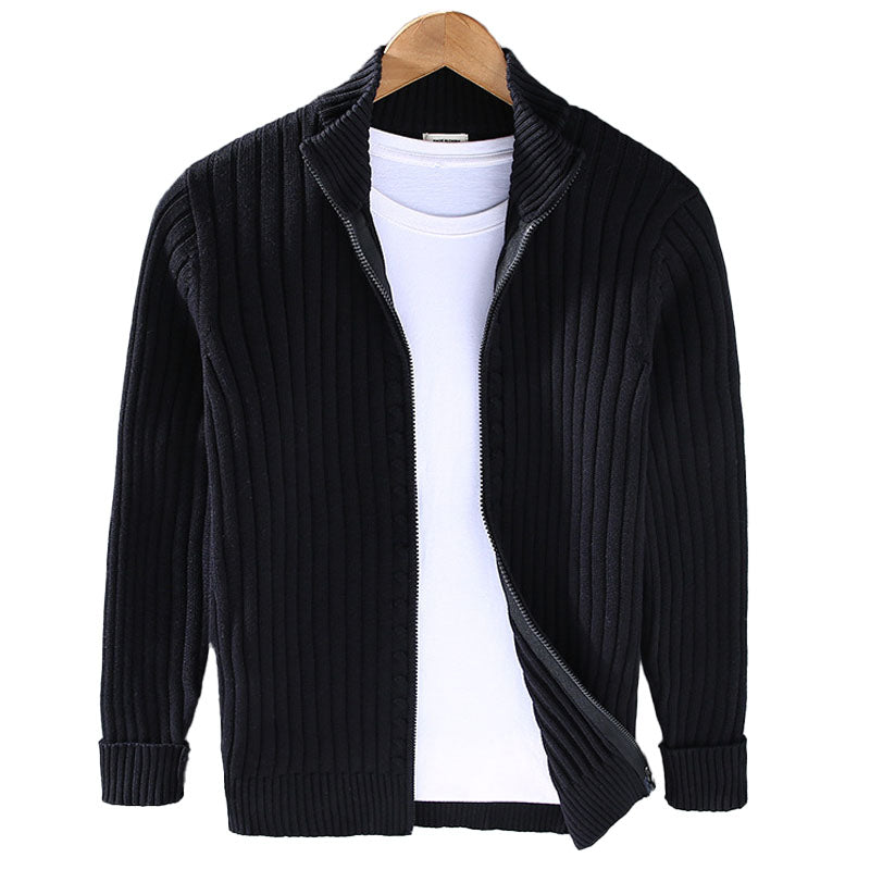 Easton Men’s Zip Cardigan – Organic Cotton Knit Cardigan