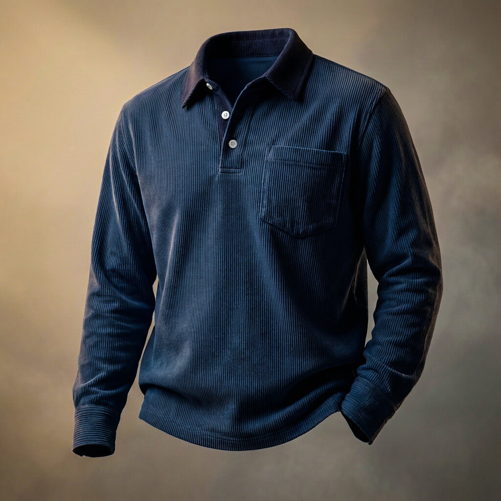 Liam Men’s Corduroy Long-Sleeve Polo