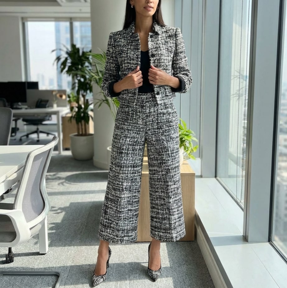 Felisa Women’s Tweed Blazer & Trousers Set