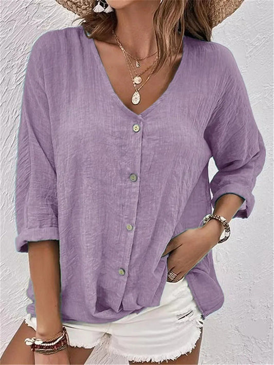 Alina Breezy Linen Blouse – Lightweight Cotton-Linen with Relaxed Fit