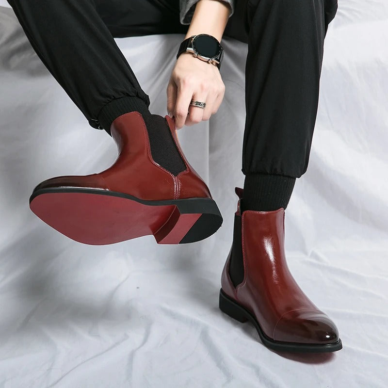 Carlo Men’s Leather Chelsea Boots – Classic Slip-On Design for Timeless Style