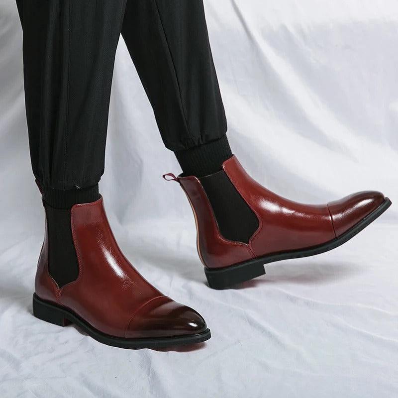 Carlo Men’s Leather Chelsea Boots – Classic Slip-On Design for Timeless Style