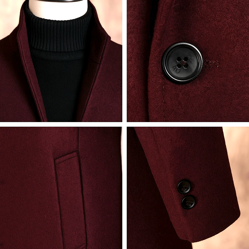 Harlemont Men’s Wool Blend Coat – Premium Handcrafted Winter Overcoat