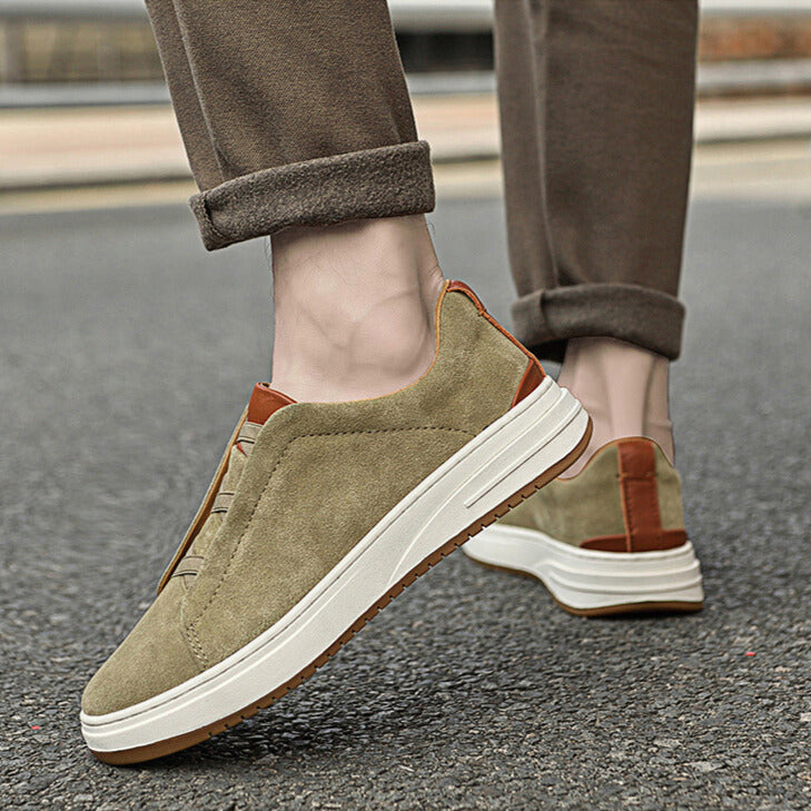Dominic Men's Trainers – Cowhide Slip-On Leather Shoes