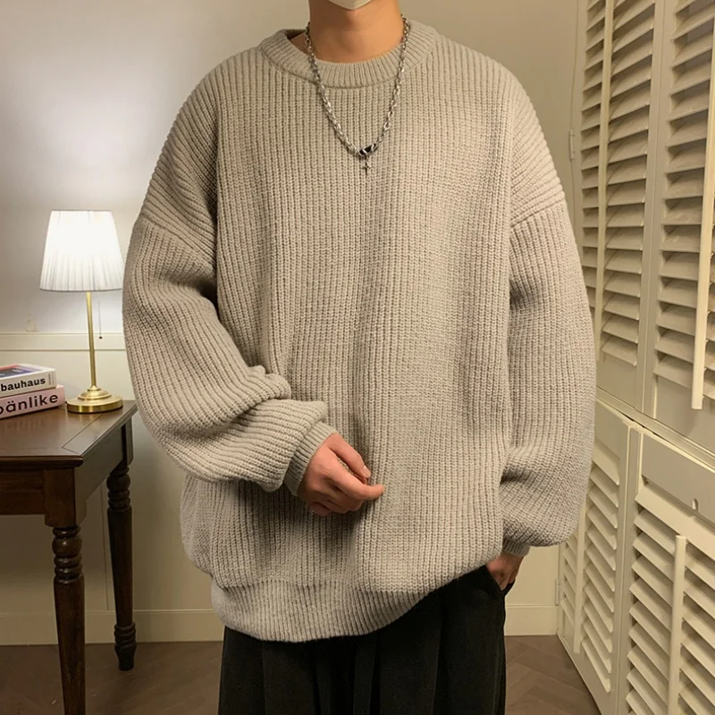 Troy Ribbed Pullover – Men’s Sweater in Soft Cotton Blend with Relaxed Fit