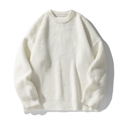 Troy Ribbed Pullover – Men’s Sweater in Soft Cotton Blend with Relaxed Fit