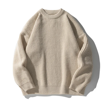 Troy Ribbed Pullover – Men’s Sweater in Soft Cotton Blend with Relaxed Fit