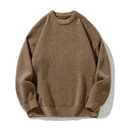 Troy Ribbed Pullover – Men’s Sweater in Soft Cotton Blend with Relaxed Fit