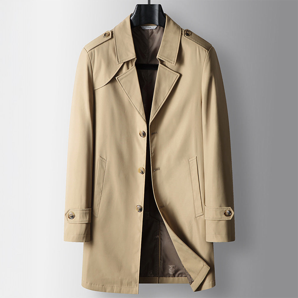 Harrington Men’s Trench Coat – Military-Inspired Water-Resistant Jacket