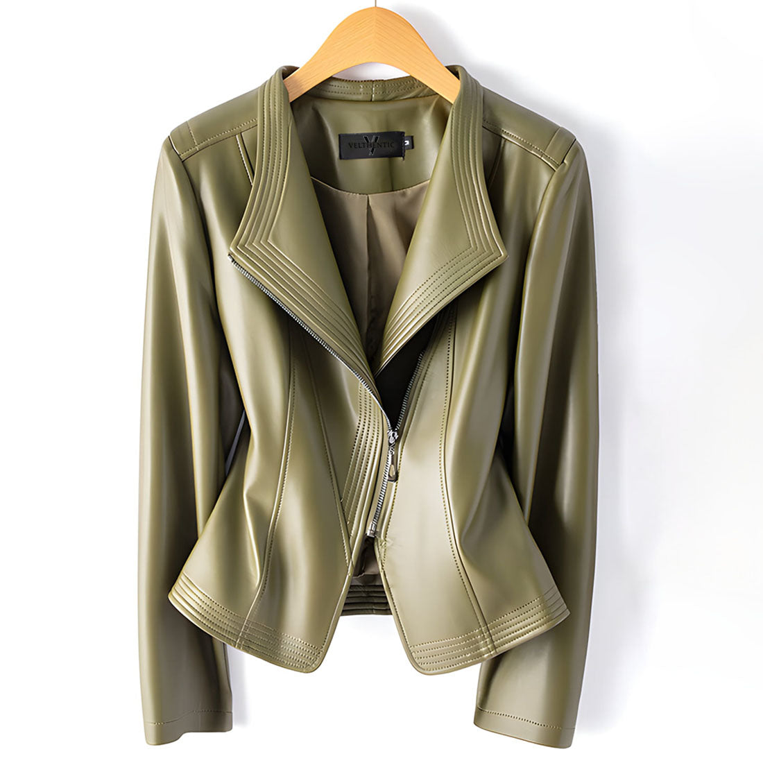 Crizy Women’s Moto Jacket – Sheepskin Leather Zip Jacket