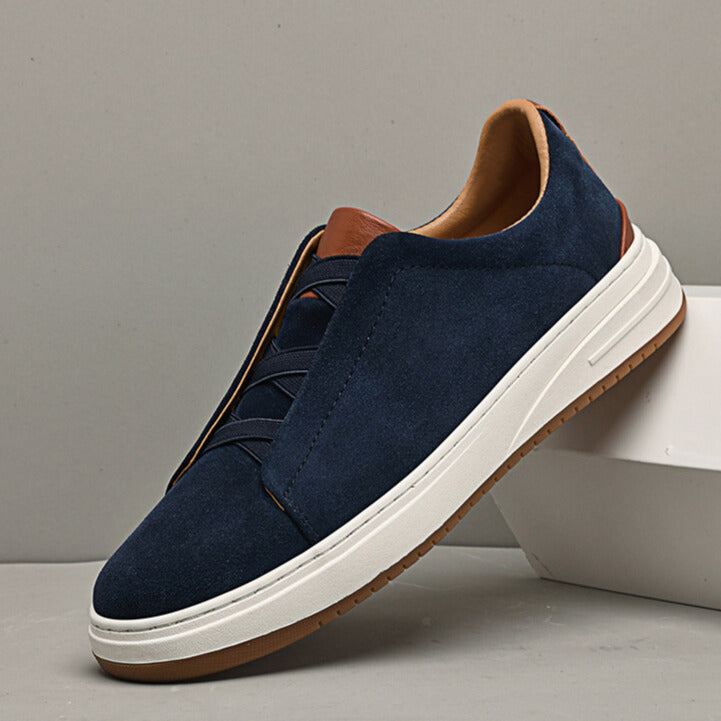 Dominic Men's Trainers – Cowhide Slip-On Leather Shoes