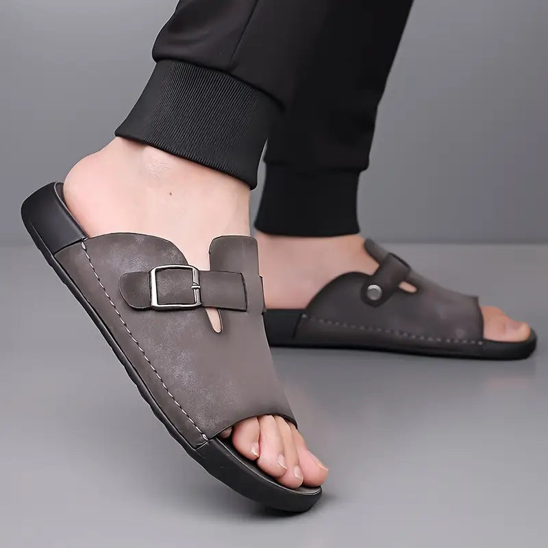 Rafael Cushioned Leather Sandals – Adjustable Comfort Summer Footwear