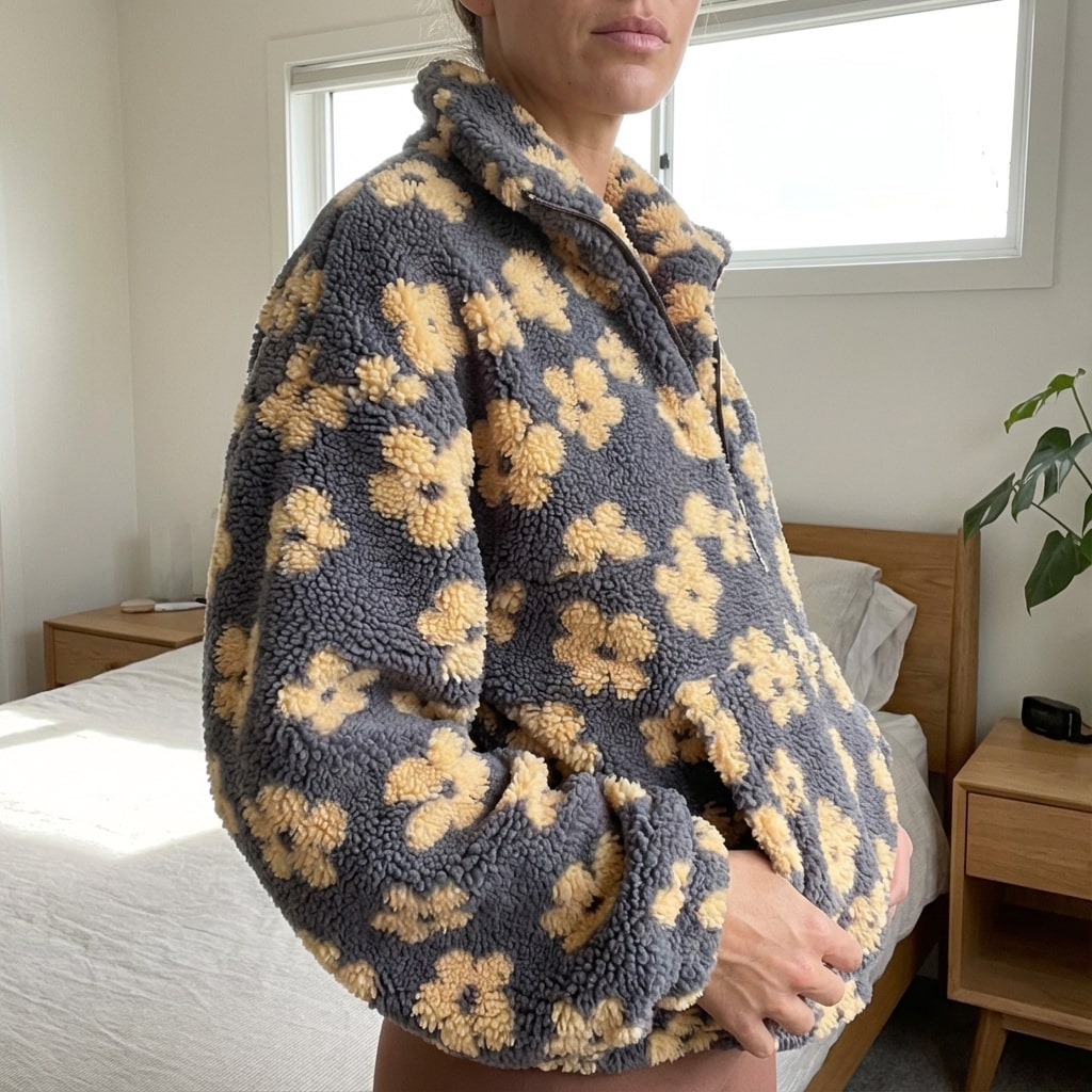 Margarita Women’s Sweater – Plush Fleece Floral Design