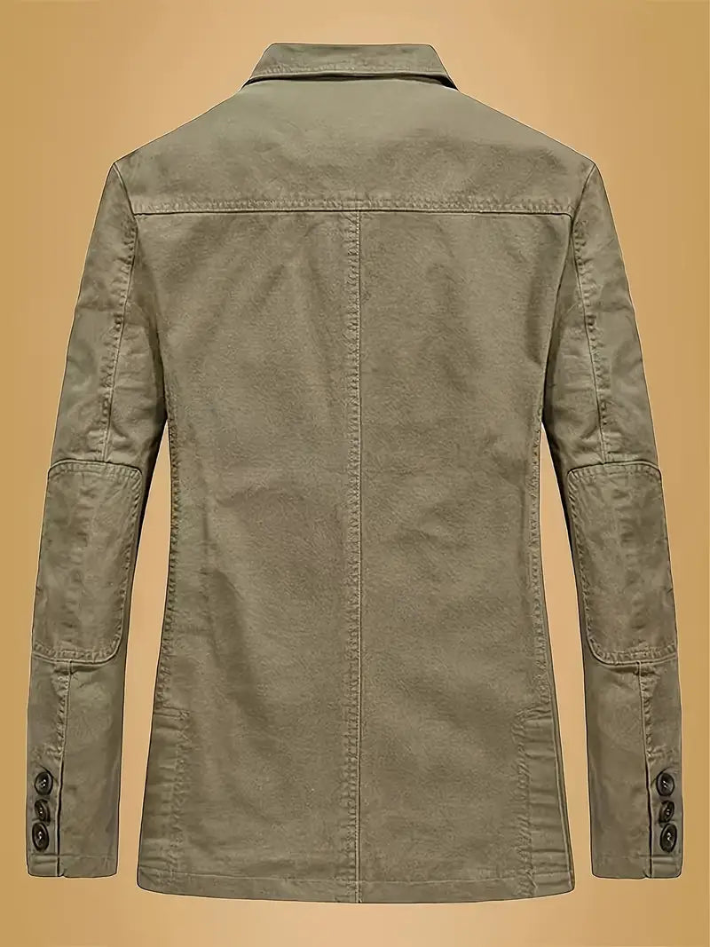 Thompson Men’s Button Up Jacket – Tailored Fit with Notched Lapel