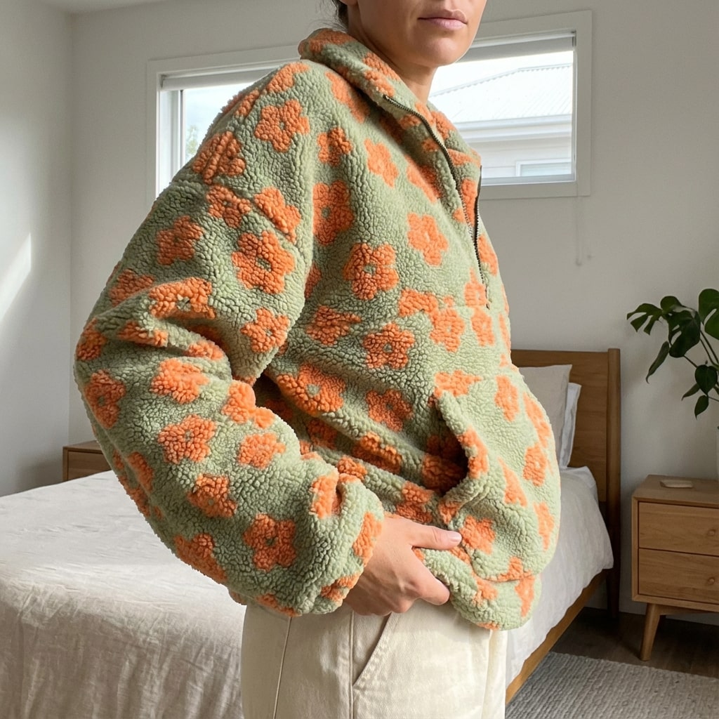 Margarita Women’s Sweater – Plush Fleece Floral Design