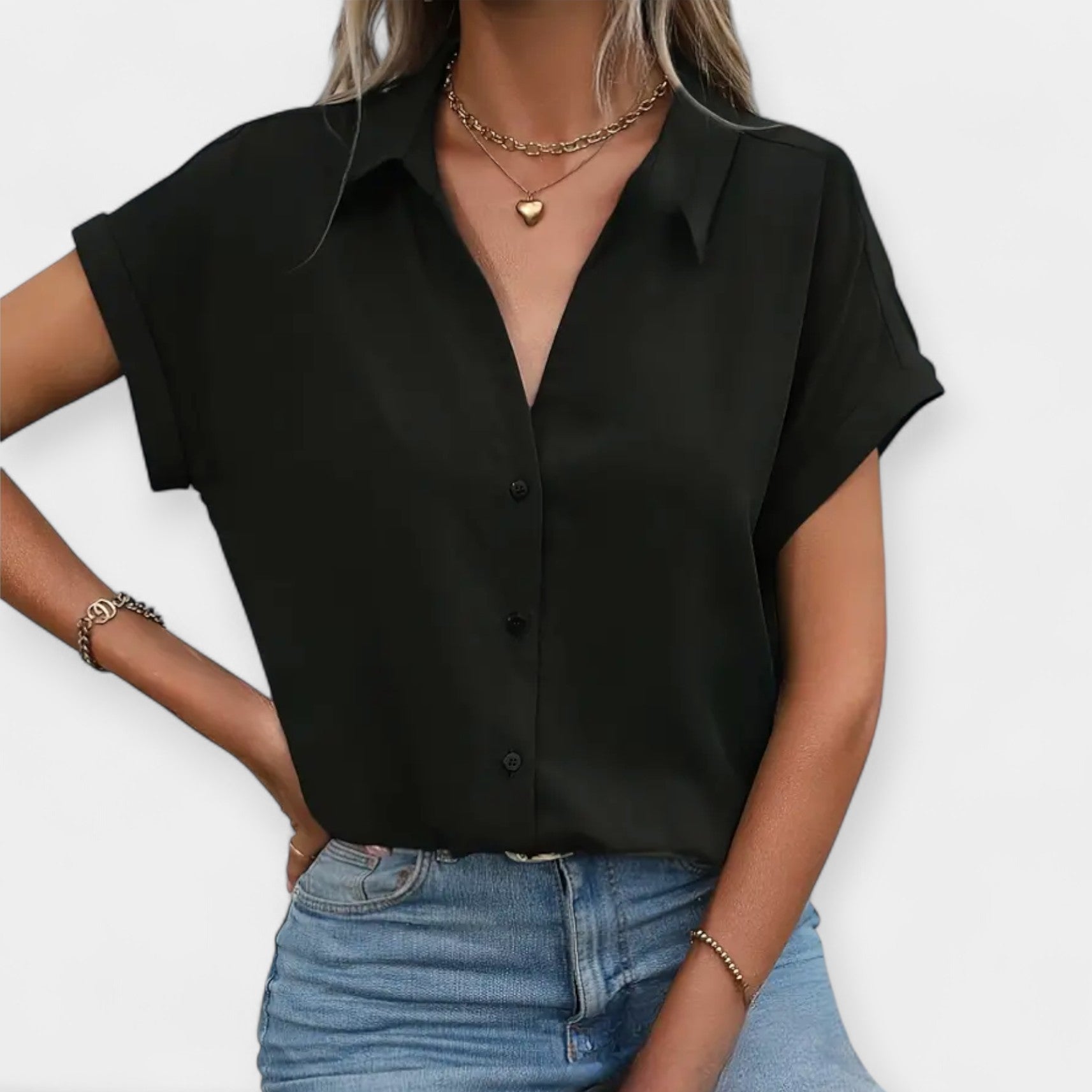 Laiza Women’s Short Sleeve Shirt – Lightweight Breathable Summer Blouse