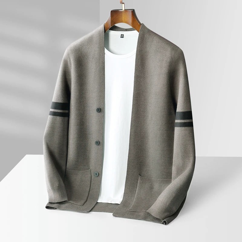 Lorenzo Men’s Merino Wool Cardigan – Lightweight Button-Up Knit Cardigan