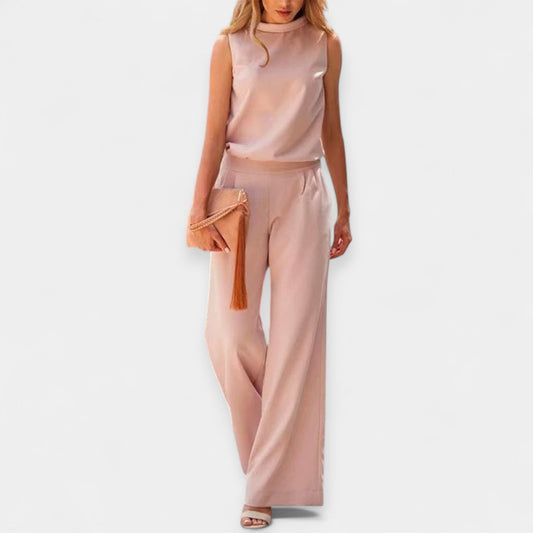 Isolde Women's Sleeveless Jumpsuit – Airy Fabric & Wide-Leg Summer Fit