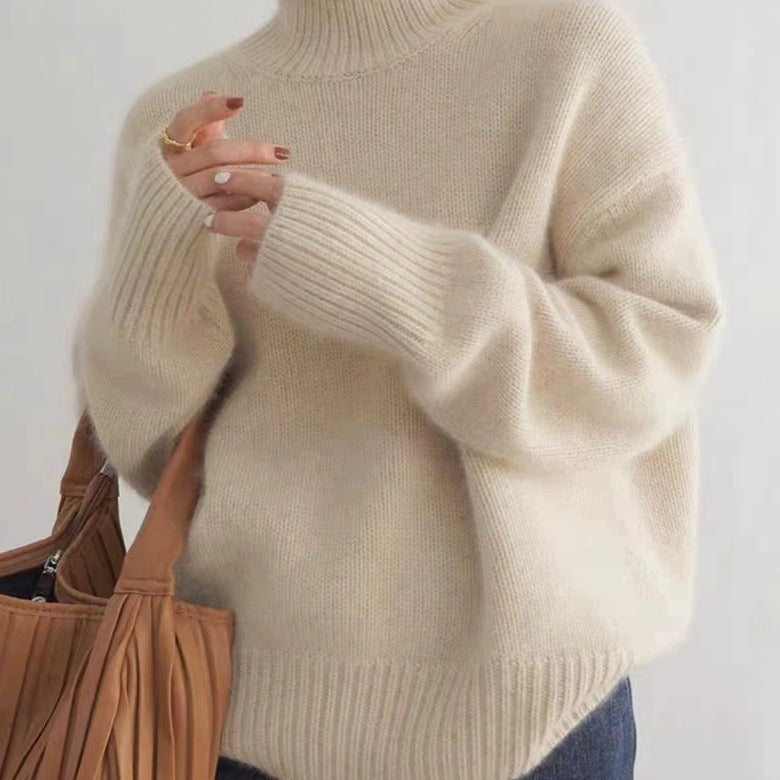 Clariss Women's Turtleneck Sweater – Wool Knit Pullover