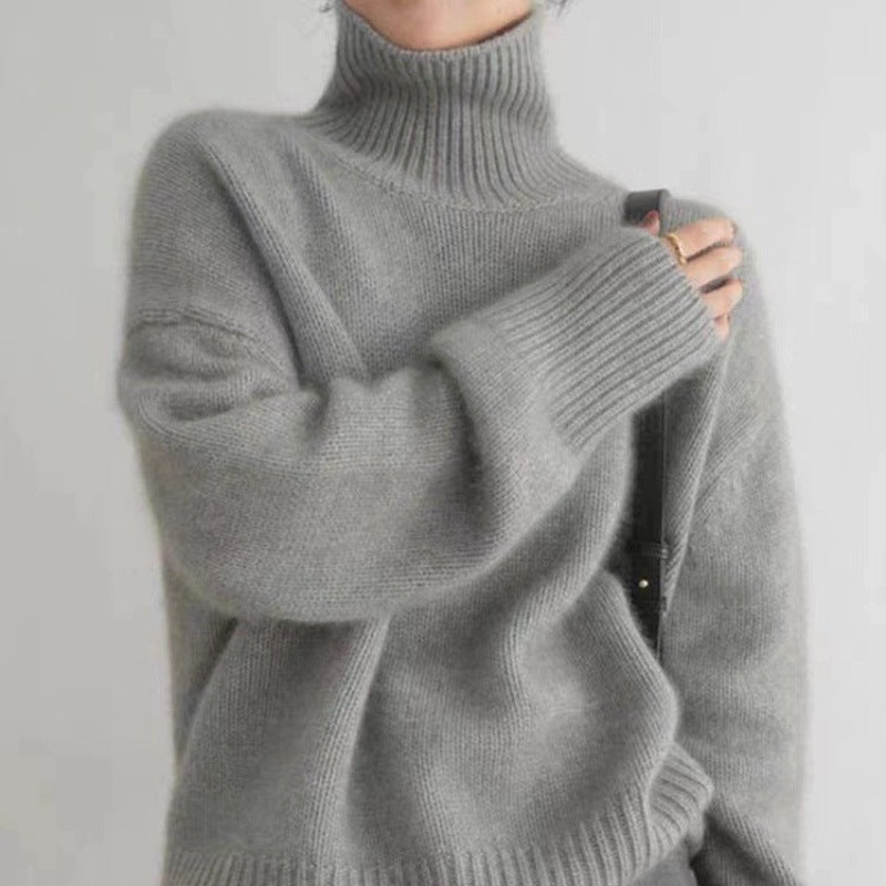 Clariss Women's Turtleneck Sweater – Wool Knit Pullover