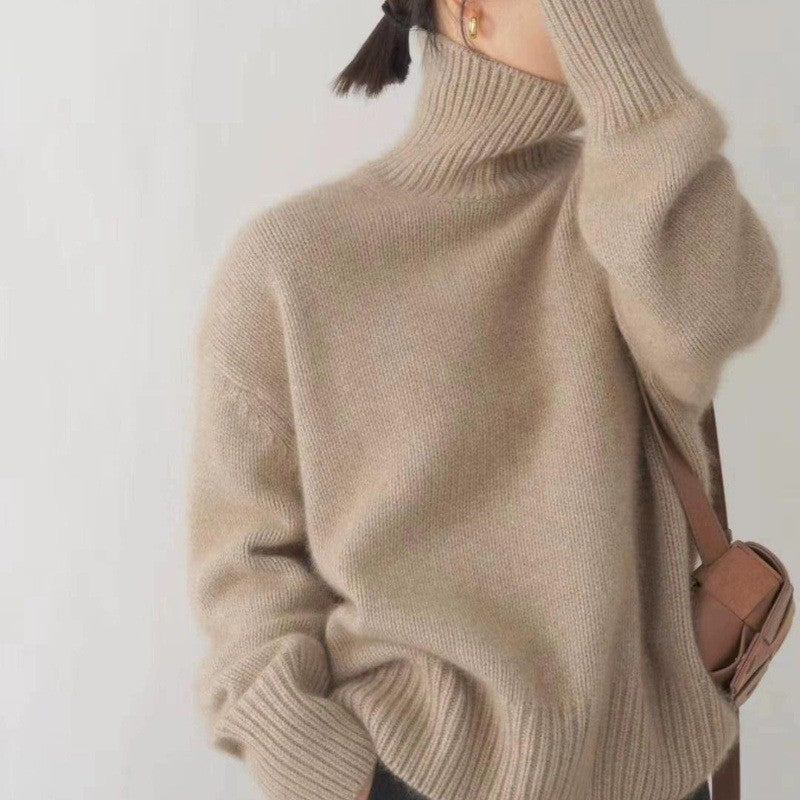 Clariss Women's Turtleneck Sweater – Wool Knit Pullover