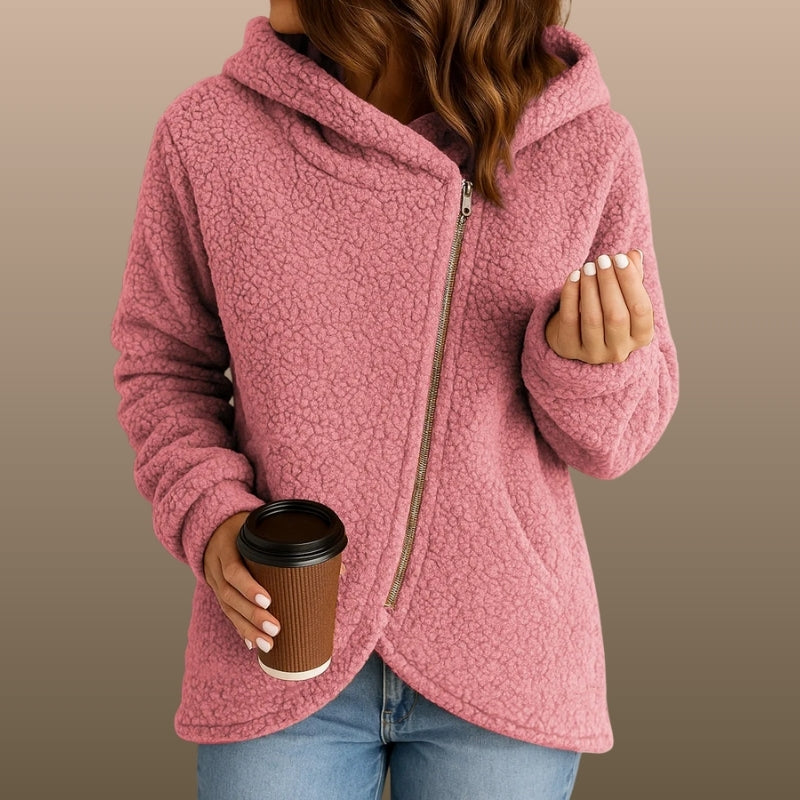Xanthe Women’s Jacket –  Relaxed Fit Angled Zip-Up Jacket